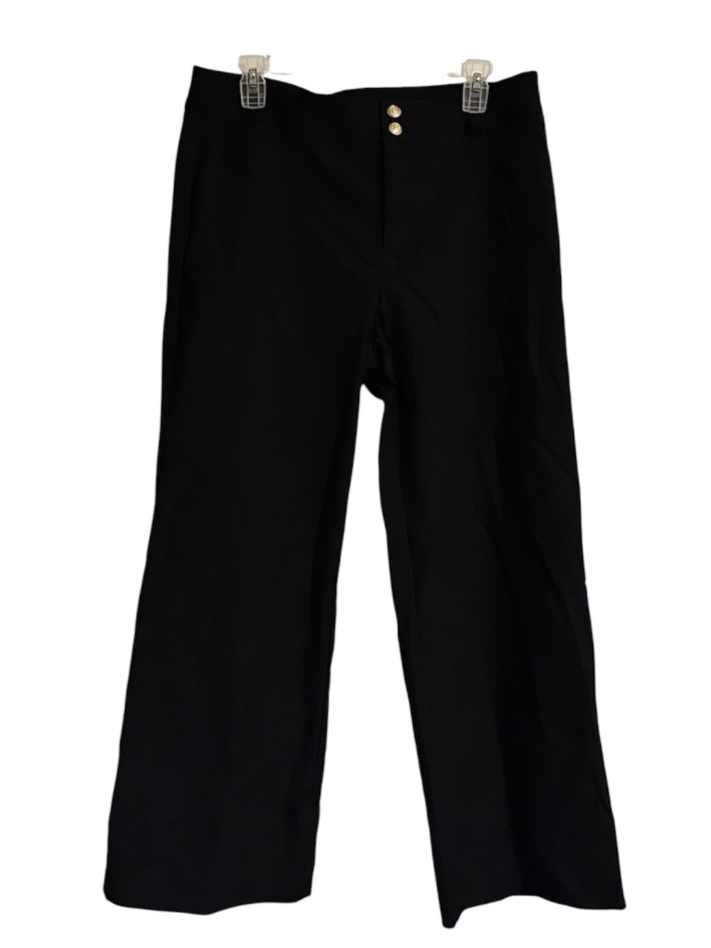 Chico’s Women Black Pants with Gold-tone Buttons Business Office Casual Wear 10